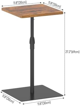 TUTOTAK Tall Side Table, Wide Top End Table, Adjustable Height Drink Table - Image 3