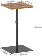 TUTOTAK Tall Side Table, Wide Top End Table, Adjustable Height Drink Table - Image 3