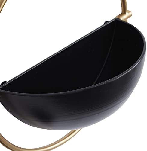 Deco 79 Metal Geometric Indoor Outdoor Wall Planter Indoor Outdoor Hanging Planter, Set of 3 Plant Hanger 15", 13", 10"H, Black - Image 4