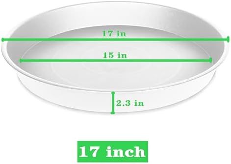 4 Pack of 17 inch Plant Saucer, 2.3" Depth Tray, Large Deep Garden Plastic Flower Planter Plant Trays for Indoors Outdoor Bath Bath (17", Creamy White) - Image 2