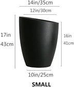 Bevel Mouth Concrete Tall Flower Pot, Large Outdoor Decorative Plant Pot with Drainage Hole,Modern Planter Pots for Home,Garden,Patio,Courtyard,Porch,Black1 - Image 5