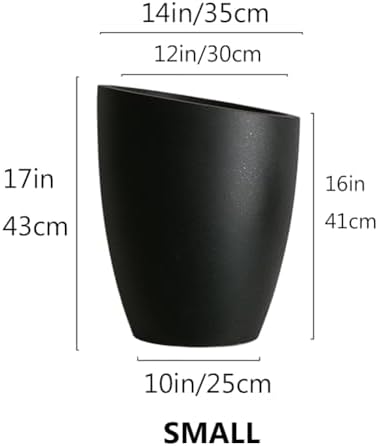 Bevel Mouth Concrete Tall Flower Pot, Large Outdoor Decorative Plant Pot with Drainage Hole,Modern Planter Pots for Home,Garden,Patio,Courtyard,Porch,Black1 - Image 5
