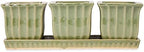 DII Ceramic Planter Collection Herb Pot Set, Green Square, 12x4x4 - Image 2