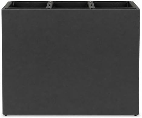 Smooth Rectangular Fiber Cement Planter, Black, 31.1 x 11 x 24.8 in - Image 4