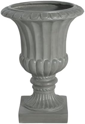 26" Gray Large Urn Planter Outdoor – Tall Pedestal Planters for Outdoor Plants, Durable Magnesium Oxide Garden Urn Flower Pot for Patio, Front Porch, or Indoor Décor - Image 7