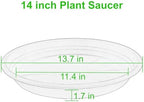 5 Pack of 14 inch Plant Saucer, Large Plant Tray, Heavy Sturdy Plant Drainage Tray for Indoors, Bird Bath Bowls, Sturdy Plastic Pot Tray for Planter (White) - Image 2