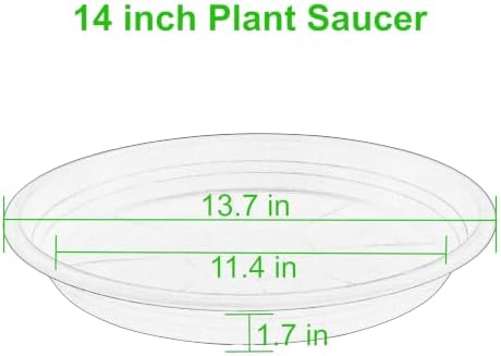 5 Pack of 14 inch Plant Saucer, Large Plant Tray, Heavy Sturdy Plant Drainage Tray for Indoors, Bird Bath Bowls, Sturdy Plastic Pot Tray for Planter (White) - Image 2