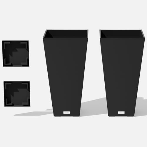 Veradek Pure Series Taper Planter & Drip Tray - Tapered Planter with Shelf by VeradekOutdoor