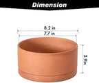 D'vine Dev Terracotta Shallow Planter Pot with Saucer, 8 in, 40-Y-A-0 - Image 3