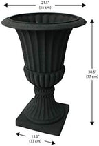 Algreen Acerra Urn Planter 21.25-in. Diameter by 30-in. H, Black Stucco - Image 2