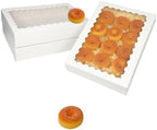 qiqee Auto-pop Up White Cookie Box with Window 14x10x2.5 inch 24Pcs Bakery Pastry Macaron Bakery Box For Packaging (Pack of 2) - Image 2