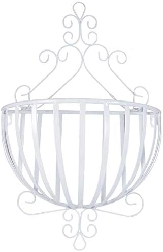 GANAZONO Wall Mounted Flower Pot Rack European Style Half Round Plant Holder Metal Flower Pot Holder for Balcony Garden Porch Tabletop Windowsill Decor 20.86 X 13.77 X 6.29 in by GANAZONOEnjoyYourLife