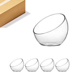 WGV Slant Cut Bowl Glass Vase Bulk, Width 9", Height 8.25", Clear Terrarium, Candy Dish, Fruit Jar, Floral Container for Wedding Party Event, Home Office Decor, 4 Pieces by WGVInternational-OpusGlassware