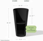 Veradek Demi Series Tall Planter - Tall Tapered Outdoor Planter with Shelf - Image 2