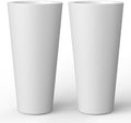 Kante Set of 2 White Concrete Round Planters 15.8" Tall Home & Outdoor by Unknown
