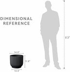 Kante Accent Round Pedestal Black Concrete Planter 14" Dia, Outdoor - Image 7