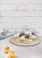 Serene Spaces Living Curio Glass Dome with Natural Wooden Base, Airplants, Flower, Accessories, Photos, Candles, Dessert Display, Home, Office Decor, Gift Idea - 12" Diameter & 6" Tall, Pack of 2 - Image 2