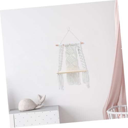 Cabilock Macrame Wall Shelf Handmade Boho Decor Plant Hanger Floating Decorative Wall Hanging - Image 5