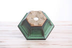 Willow Bonsai Ceramics Hexagonal Windowed Bonsai Pot 5 Inch – Semi‑Cascade Planter, High‑Fired Frost‑Proof Stoneware with Drainage & Wiring Holes, Handmade in USA (Avocado) - Image 6
