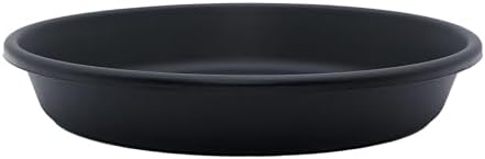 The HC Companies Flower Pot Saucers - Plastic Plant Saucer for Outdoors & Indoors - Traditional Design Plant Pot Trays for Water Drainage - Durable & Stylish Round Plant Tray (17.5-inch Black) by TheHCCompanies