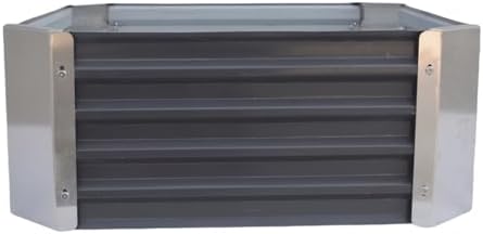 32" Lx32 Wx10 H Galvanized Raised Garden Bed 2.7x2.7x0.8ft Metal Planter Box Dark Grey Large Metal Oval Patio Kit Planting Bed Suitable for Outdoor Backyard Plant Flower Vegetable Fruit - Image 3