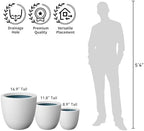 Kante 3-Pack 18" 14" 10" W Round White Concrete Planters - Image 4