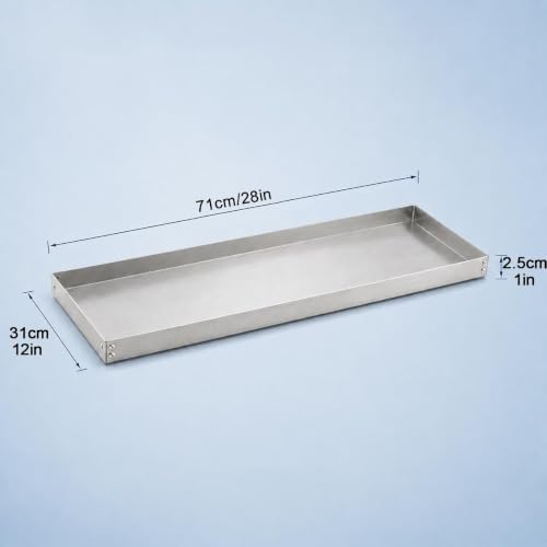 204 Stainless Steel Drip Tray for Plants, Long Narrow Metal Catch Pan - Image 7
