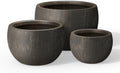 Kante 3-Pack 19.9" 15.7" 11.8" W Round Vintage BRN Concrete Planters by Unknown