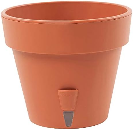 DECOPOTS - Pack of 3 - Self Watering Planter - Height 9.2 inches - Flower Pot with Bottom Watering Level Indicator for All House Plants, Flowers, Herbs (Diameter 9.2", Terracotta) - Image 2