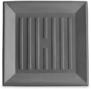 Crescent Garden Universal Square Plant Saucer, Modern UV Safe Durable Drip Tray for Square Planter, Heavy-Duty Plastic Drainage Dish, Indoor/Outdoor Flowerpot Saucer- 13'' inner x 16.75" outer (Slate) by CrescentGarden