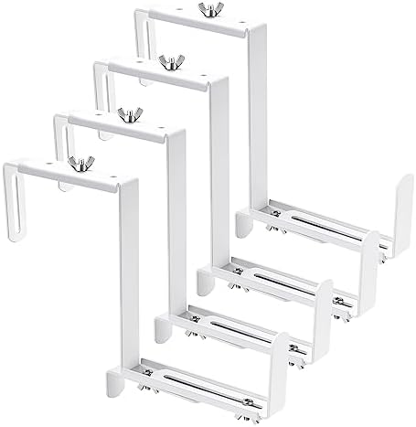 Adjustable Planter Box Bracket, Flower Box Holder Brackets for Deck Railing by VIVIKEN