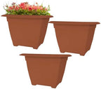 Bloem Dayton 15" Square Recycled Plastic Planter Box, Terra Cotta, 3-Pack by Bloem
