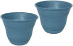 Bernini FirmaStone 15" Self-Watering Planters, Set of 2 – Durable Indoor/Outdoor Pots with Drainage Plug & Built-in Reservoir – Lightweight Garden Planters for Patio, Porch, Balcony (Cobalt Blue) by BerniniFountains