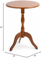 Decor Therapy Warwick Round Accent Table - 3 Leg Pedestal Side Table for Living Room, Bedroom, Entryway - Traditional Honeynut Bistro Drink Table - Image 3