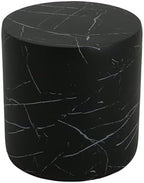 ø15.5'' Concrete Side Table End Table for Outdoor & Living Room, Modern Round Circle Cylindrical Style, Durable and Lightweight, Cement MGO Material, No Assembly, Marble Black - Image 3