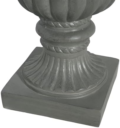 26" Gray Large Urn Planter Outdoor – Tall Pedestal Planters for Outdoor Plants, Durable Magnesium Oxide Garden Urn Flower Pot for Patio, Front Porch, or Indoor Décor - Image 4