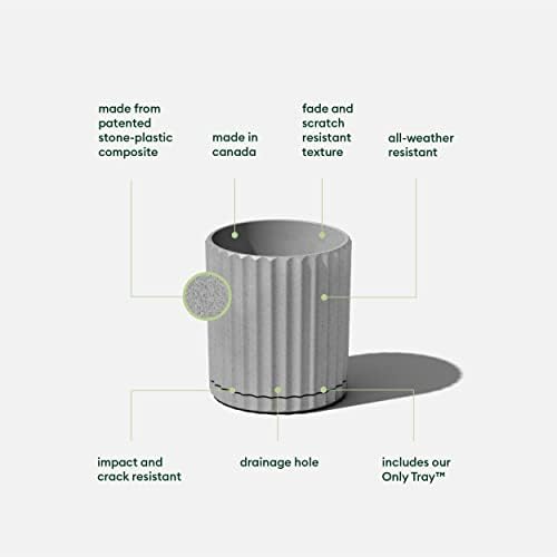 Veradek Demi Series Demi 6" Planter w/Tray - Grey, 2 Pack - Image 2