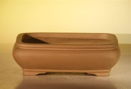Bonsai Boy L308 10 x 7.825 x 3.125 in. Unglazed Ceramic Bonsai Pot, Tan - Rectangle by Bonsai+Boy