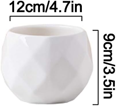 Flower Pot Ceramic Flower Planter Pots with Drain Hole Marble Pattern Modern Succulents Containers for Home Decor Indoor Flower Plant Pots Gardening Containers，Bianco-C - Image 2