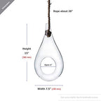 WGV Hanging Planter Terrarium, Width 7.5", Height 15", DIY Clear Glass Succulents Air Teardrop Floral Container (Including Rope), Candle Holder Vase for Outdoor Indoor Decor, 1 Piece - Image 2