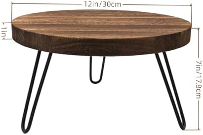 Wood Plant Stand Indoor Outdoor, 12'' Wooden Planter Stands Fit 5-15 in Pot - Image 2