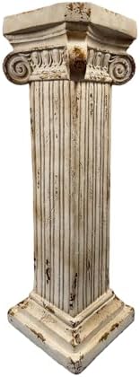 38.18" Tall Roman Column Pedestal Plant Stand with Base, Greek Style Pillar Sculpture Display Stand, Magnesium Oxide Large Decorative Pedestal for Indoor Outdoor Garden Patio Wedding Party Decor - Image 4