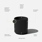 Veradek Demi Series Planter - Large Round Outdoor Planter - Image 2