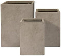Kante Set of 3 Weathered Concrete Tall Planters 13" 11" 9" Dia by Unknown