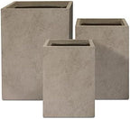 Kante Set of 3 Weathered Concrete Tall Planters 13" 11" 9" Dia by Unknown
