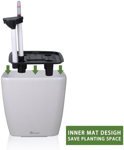 Dexceder 15x14 Self Watering Planter with Wheels (White Matte) - Image 4