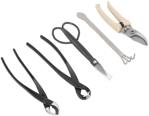 5Pcs Bonsai Tool Set Kit Carbon Steel Bonsai Scissors Rake Branch Cutter Pruning Shears Pliers Garden Tools - Image 2