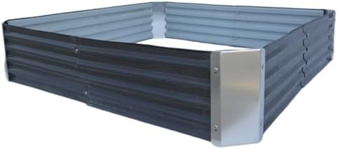 47" Lx47 Wx10 H Galvanized Raised Garden Bed 3.9x3.9x0.8ft Metal Planter Box Dark Grey Large Metal Oval Patio Kit Planting Bed Suitable for Outdoor Backyard Plant Flower Vegetable Fruit - Image 5