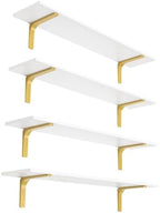 DINZI LVJ Long Wall Shelves, 39.4Inch Wooden Wall Mounted Shelves, Set of 4 by DINZILVJ