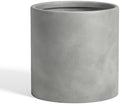 DTY Mount Powell 9.8" D x 9.8" H (Pot Opening 7.1") Fiberstone Cylindrical Planter with Drainage Hole, Weather Resistant for Indoor & Outdoor Use, Includes 2 Extra Coco Mats - Gray, Small by DTY